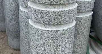 湖北 芝麻白花岗岩挡车柱、隔离柱多少钱