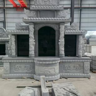 湖北 芝麻灰高档墓碑，土墓，可定制