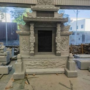 湖北 芝麻灰高档墓碑、土墓，一套也支持定做