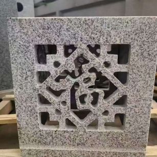 湖北 芝麻白花岗岩镂空雕花灯笼