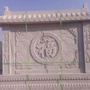 湖北 芝麻白花岗岩屏风，照壁，影壁