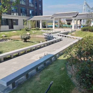 湖北 芝麻灰小区坐凳&栏杆安装效果