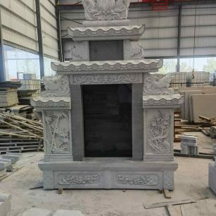 湖北 芝麻灰高档墓碑、土墓，一套也支持定做