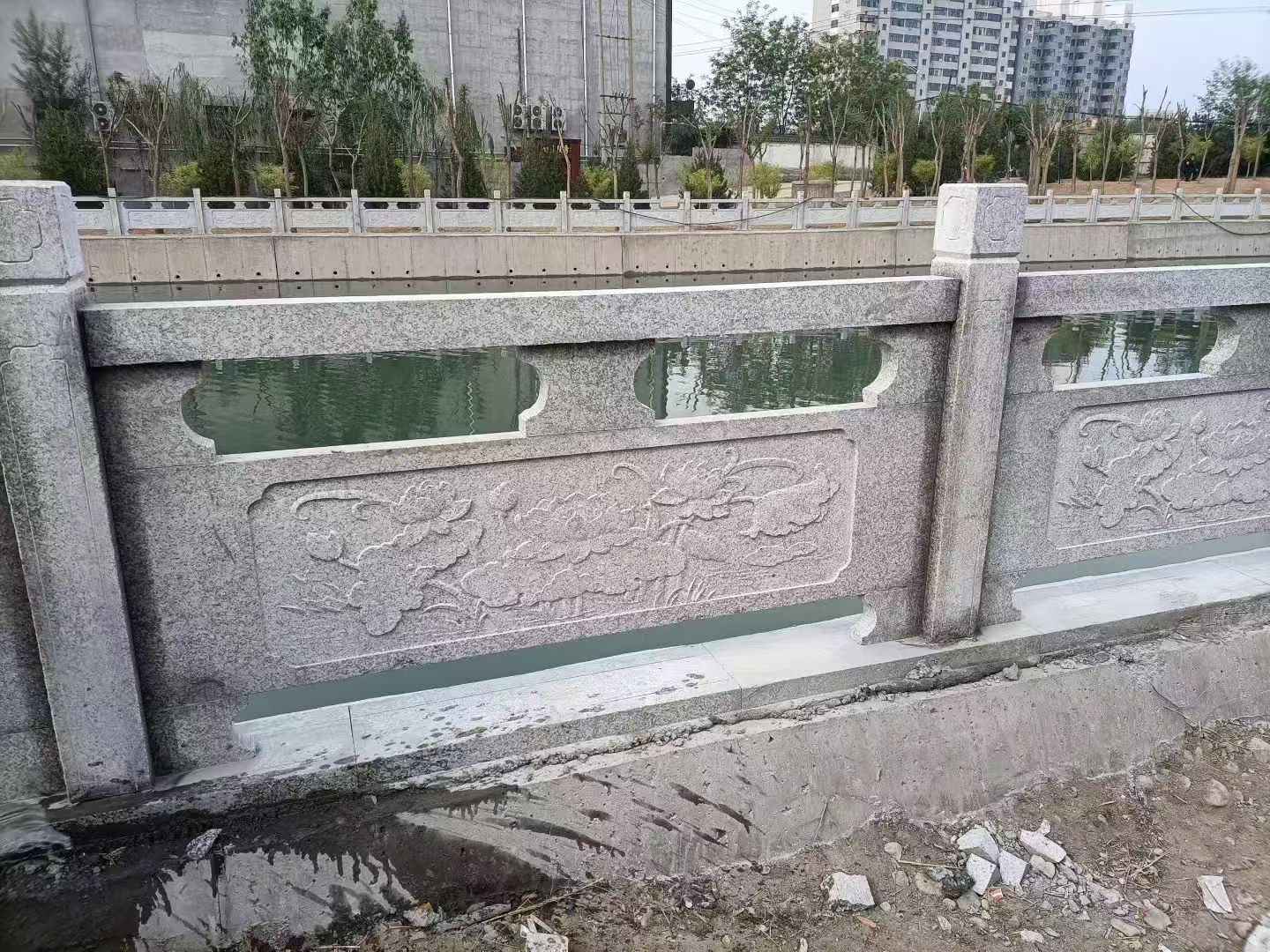 湖北 芙蓉白大花桥梁、河道，石材栏杆、围栏、护栏