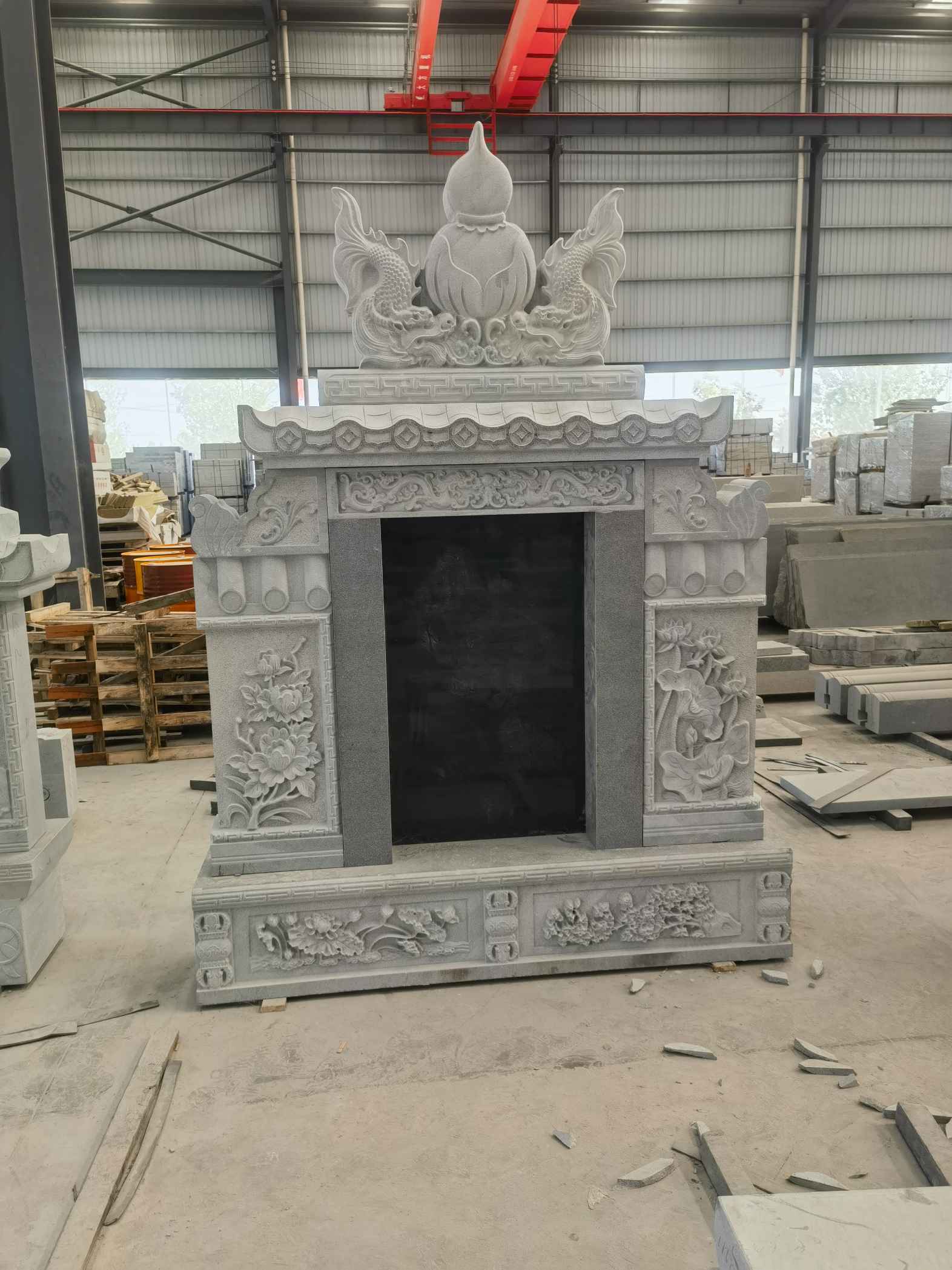 湖北 芝麻灰高档墓碑、土墓，一套也支持定做