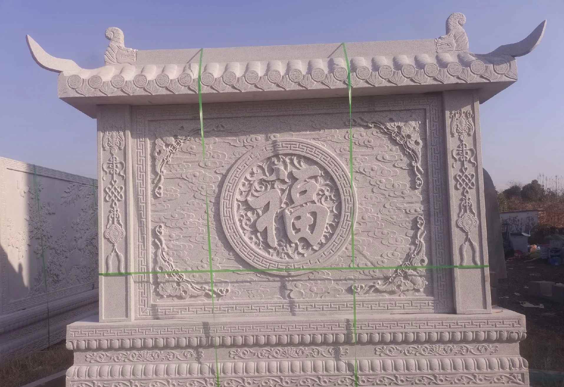 湖北 芝麻白花岗岩屏风，照壁，影壁