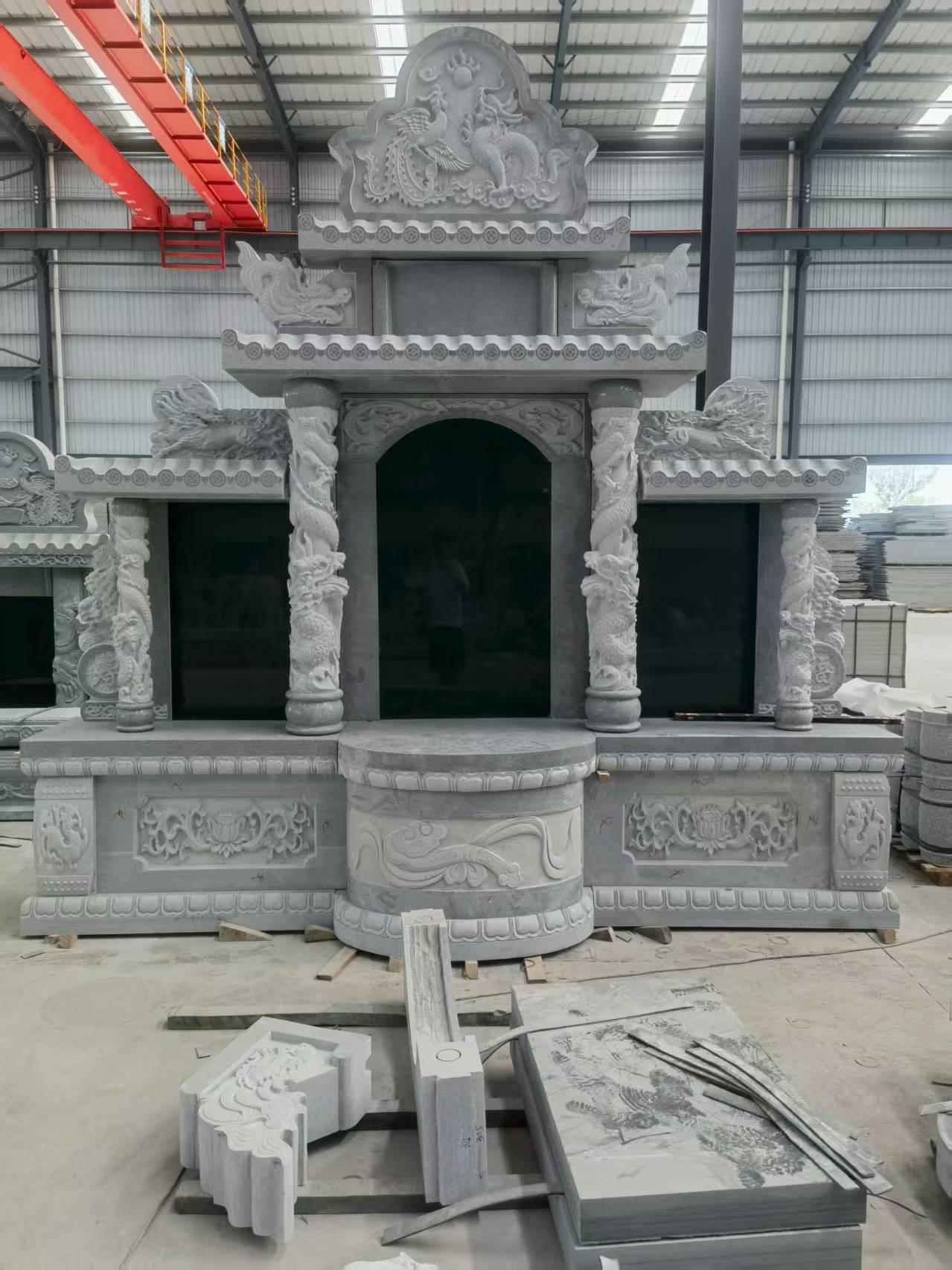 湖北 芝麻灰高档墓碑，土墓，可定制