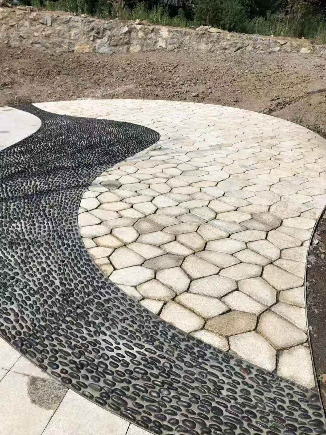 湖北 黄金麻冰裂缝室外铺装效果完美展示